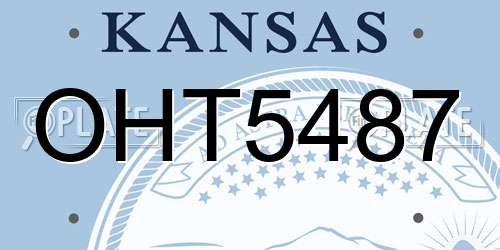 OHT5487 Kansas License Plate