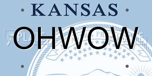 OHWOW Kansas License Plate