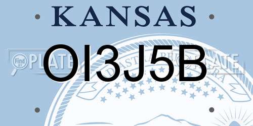 OI3J5B Kansas License Plate