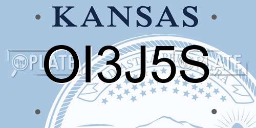 OI3J5S Kansas License Plate