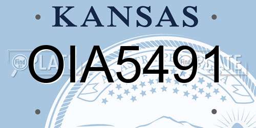 OIA5491 Kansas License Plate