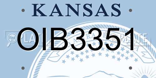 OIB3351 Kansas License Plate