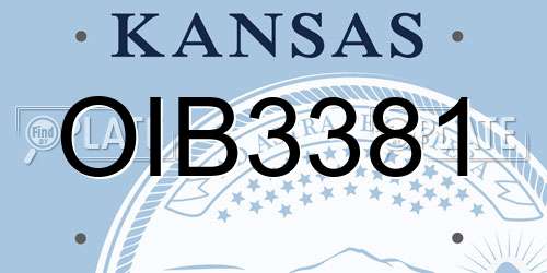 OIB3381 Kansas License Plate