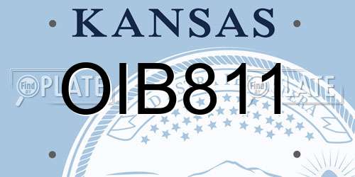 OIB811 Kansas License Plate