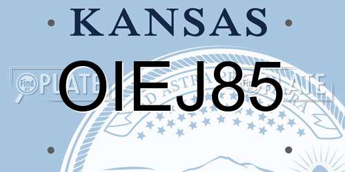 OIEJ85 Kansas License Plate