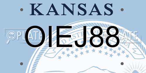 OIEJ88 Kansas License Plate