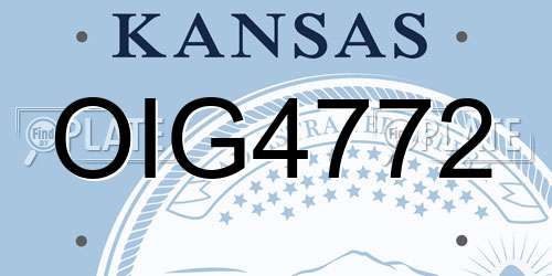 OIG4772 Kansas License Plate