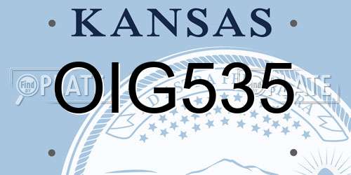OIG535 Kansas License Plate