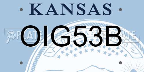 OIG53B Kansas License Plate