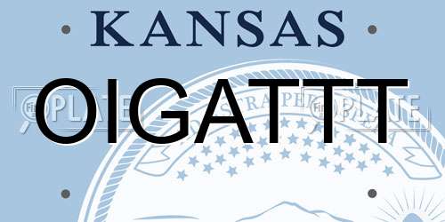 OIGATTT Kansas License Plate