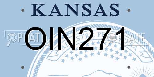 OIN271 Kansas License Plate