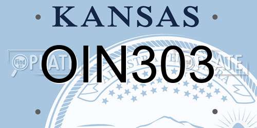 OIN303 Kansas License Plate