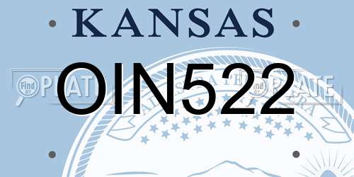 OIN522 Kansas License Plate