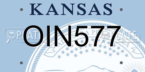 OIN577 Kansas License Plate