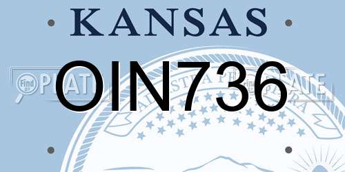 OIN736 Kansas License Plate