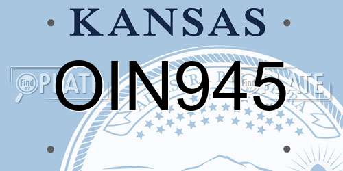 OIN945 Kansas License Plate