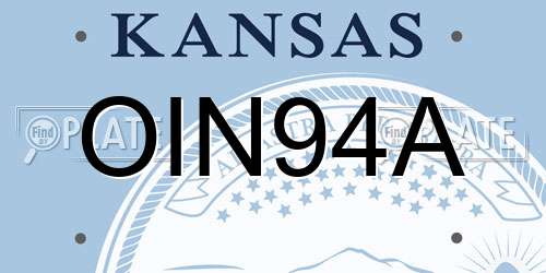 OIN94A Kansas License Plate