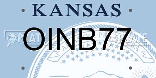 OINB77 Kansas License Plate