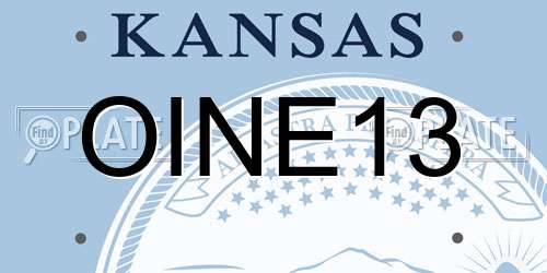 OINE13 Kansas License Plate