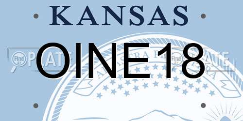 OINE18 Kansas License Plate