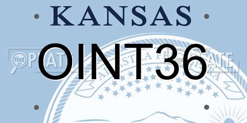 OINT36 Kansas License Plate