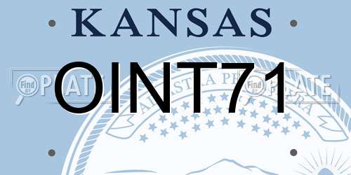 OINT71 Kansas License Plate