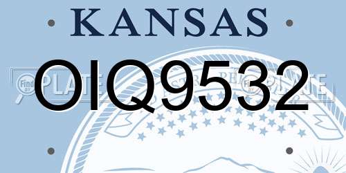 OIQ9532 Kansas License Plate