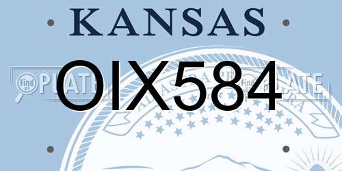 OIX584 Kansas License Plate
