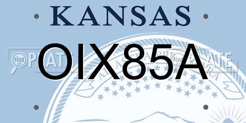 OIX85A Kansas License Plate