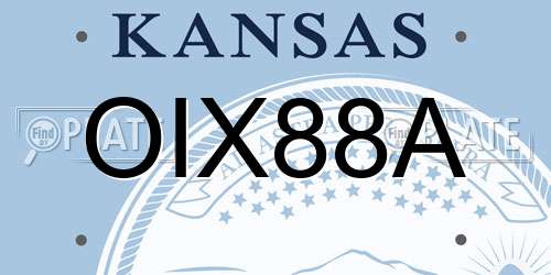 OIX88A Kansas License Plate