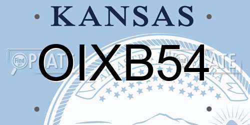 OIXB54 Kansas License Plate