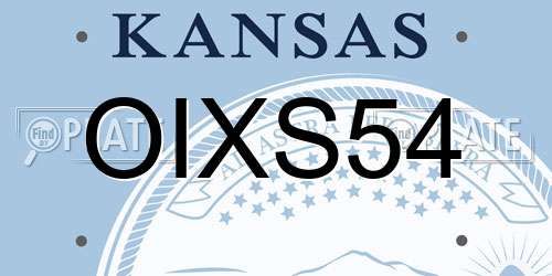OIXS54 Kansas License Plate