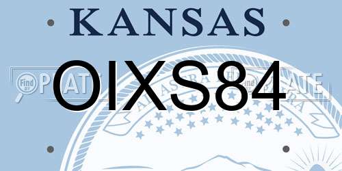 OIXS84 Kansas License Plate