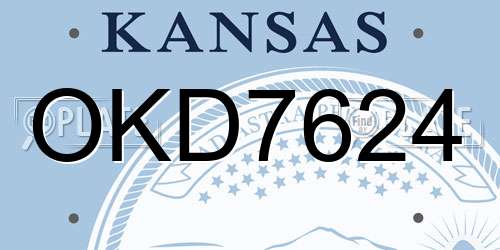 OKD7624 Kansas License Plate