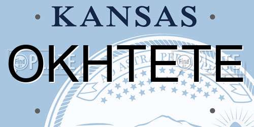 OKHTETE Kansas License Plate
