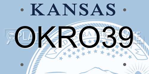 OKRO39 Kansas License Plate