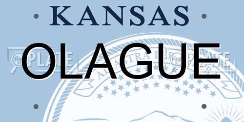 OLAGUE Kansas License Plate