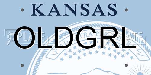 OLDGRL Kansas License Plate
