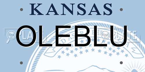 OLEBLU Kansas License Plate
