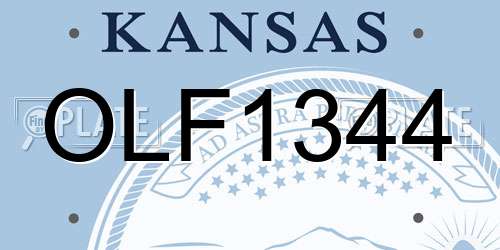 OLF1344 Kansas License Plate