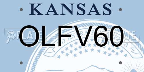 OLFV60 Kansas License Plate