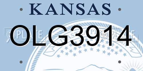 OLG3914 Kansas License Plate