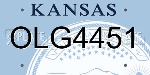 OLG4451 Kansas License Plate