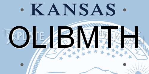 OLIBMTH Kansas License Plate