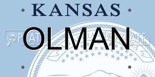 OLMAN Kansas License Plate