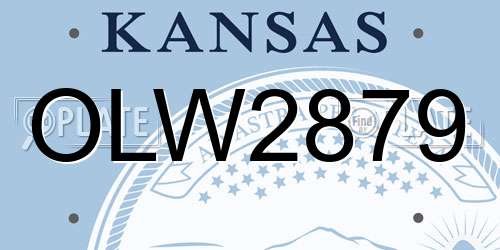 OLW2879 Kansas License Plate