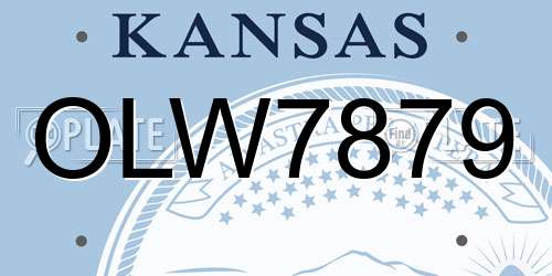 OLW7879 Kansas License Plate