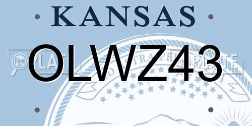 OLWZ43 Kansas License Plate