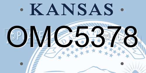 OMC5378 Kansas License Plate