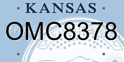 OMC8378 Kansas License Plate